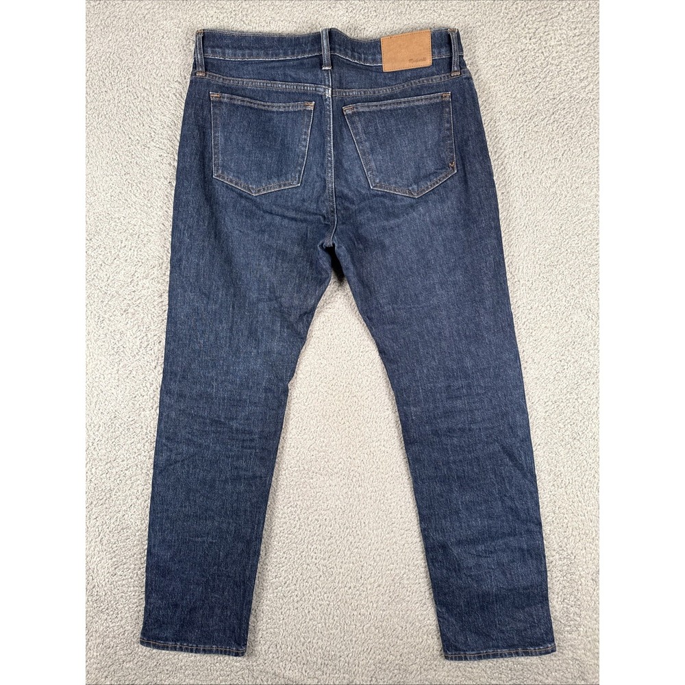 Madewell Jeans Men's 32x30 (34x30) Blue 1991 Straight Dark Wash Stretch Preppy - Picture 8 of 11